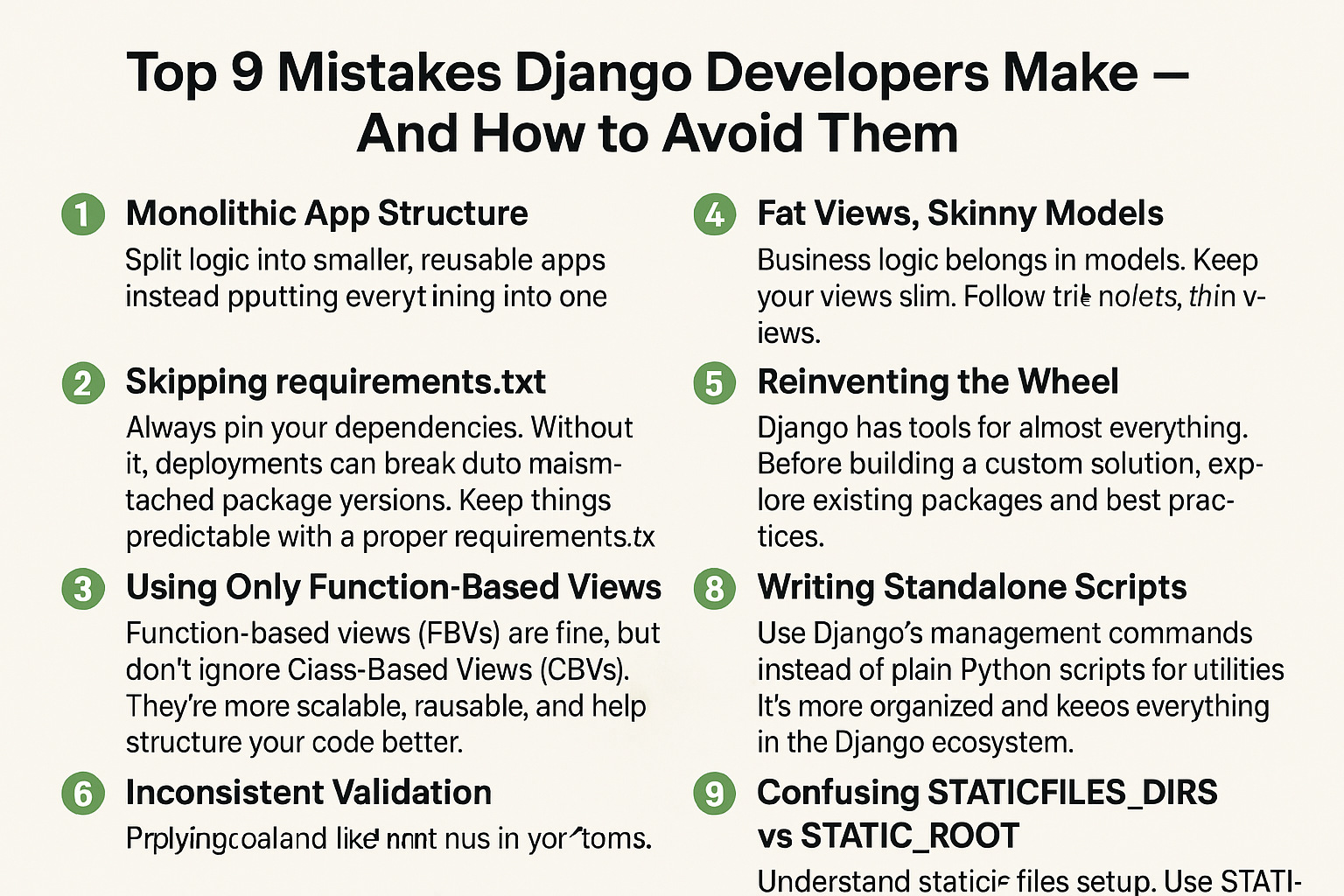 🚫 Top 9 Mistakes Django Developers Make — And How to Avoid Them